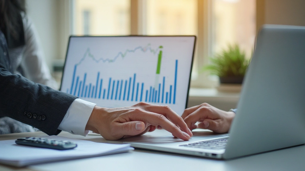 Professionele financiële planning werkplek met grafieken en budgetplanning tools