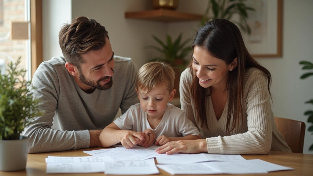 Familie samen financiële planning bespreken