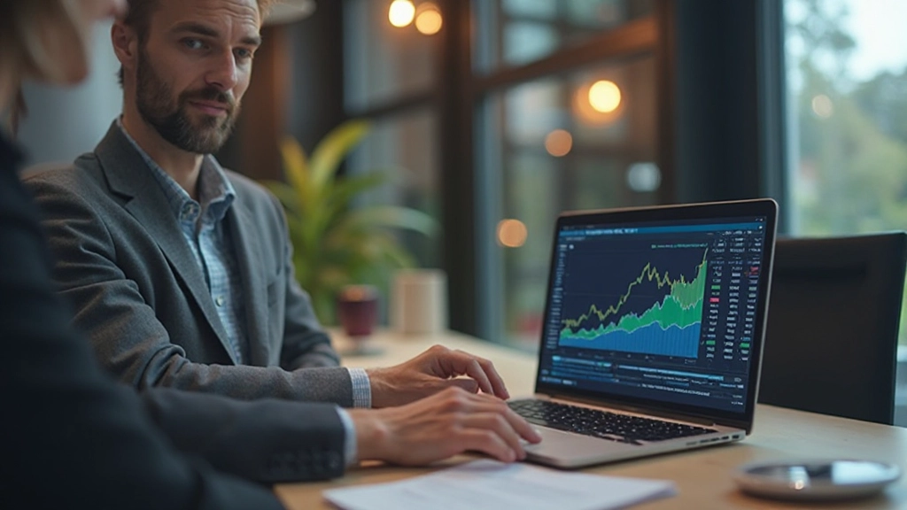 Beleggingsportfolio grafiek op laptop scherm