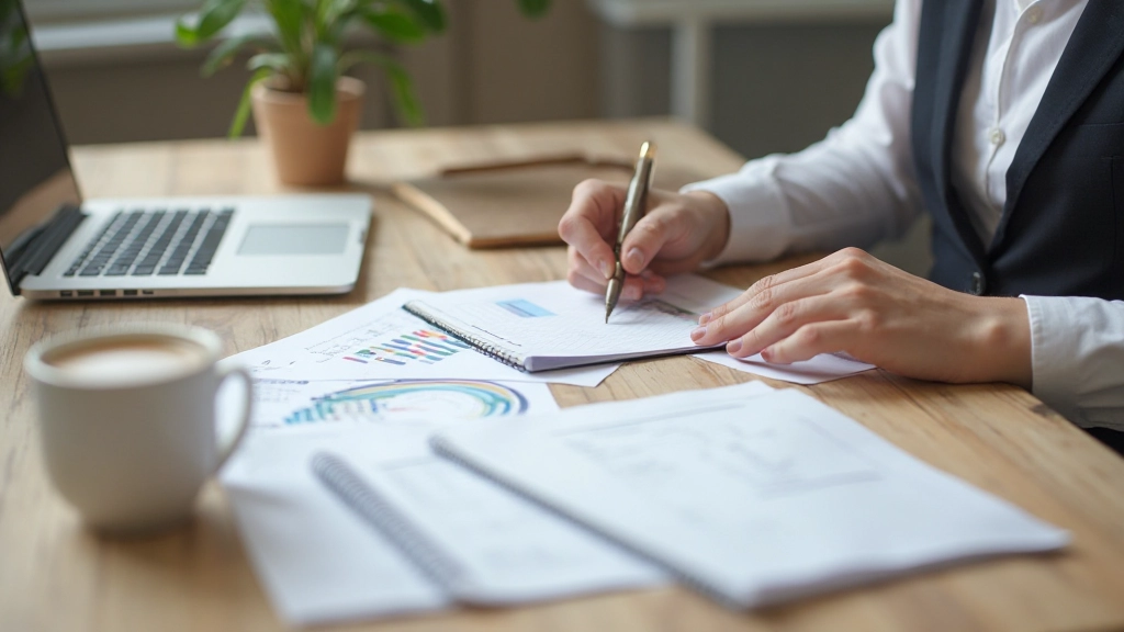 Begroting met pen en notitieblok op houten tafel